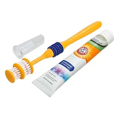 Arm & Hammer dantų priežiūros rinkinys šunims: dantų šepetėlis ir pasta, 3 dalių — 2 nuotrauka