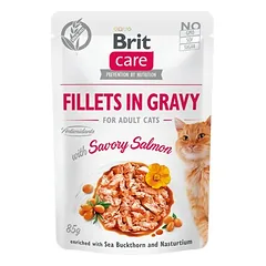 Brit Care Cat konservai katėms su lašišos padažu 24x85g