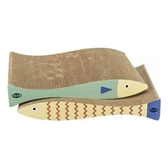 Trixie Cat Fish Scratching Cardboards with Catnip, 40 x 30 x 11 cm, 2 pcs