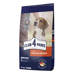 CLUB 4 PAWS Premium visavertis pašaras suaugusiems vidutinių veislių šunims, 14 kg