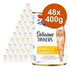 Butcher's Delicious Dinners drėgnas maistas katėms, ekonominė pakuotė 48 x 400 g