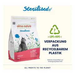 Almo Nature Functional Sterilised Cat su lašiša ir ryžiais, sausas maistas katėms — 4 nuotrauka