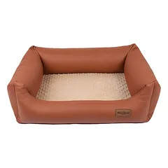 RECOBED sofa Linkoln eko oda, ruda ir smėlio spalvos L100x80cm