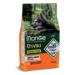 Monge begrūdis sausas maistas šuniukams su antiena ir bulvėmis 2.5 kg