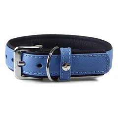 Das Lederband Hundehalsband Firenze azure/oxford blue