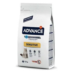 ADVANCE „Adult Sensitive“ kačių maistas turinčioms jautrų skrandį