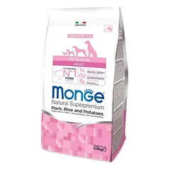 Monge spec. line adult sausas pašaras suaugusiems šunims su kiauliena, ryžiais ir bulvėmis 2,5kg