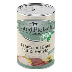 LandFleisch konservai šunims su ėriena, antiena ir bulvėmis 6x400g