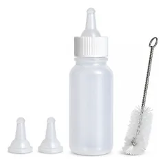 Maitinimo buteliukas augintiniams, 120 ml, su 3 žindukais ir valymo šepetėliu