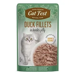Cat Fest Duck Fillets In Jelly visavertis maistas suaugusiems katėms, 70 g