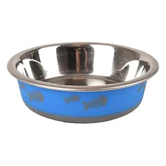 Flamingo Napf Fish Bone blau