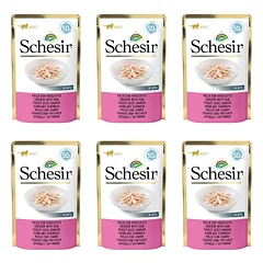 SCHESIR Vištiena su kumpiu – papildomas kačių maistas, 6 x 50 g