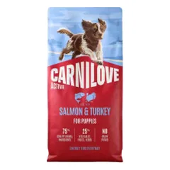 Carnilove Active sausas pašaras su lašiša ir kalakutiena šuniukams