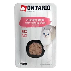 Ontario drėgnas maistas (sriuba) jauniems kačiukams su vištiena, morkomis ir ryžiais, 40 g