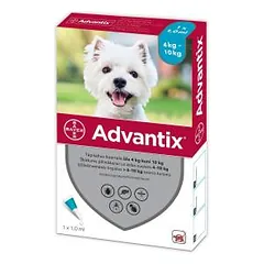 Advantix užlašinamasis tirpalas nuo blusų ir erkių šunims 4-10 kg, 1 vnt. nuotrauka