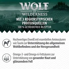 Wolf of Wilderness Adult – "Triple Taste" drėgnas maistas šunims 12 x 125 g — 2 nuotrauka
