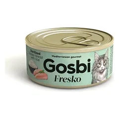 Gosbi Fresko Cat Adult Sterilised Chicken&Rice konservai sterilizuotoms katėms su tunu, vištiena ir ryžiais 70 g