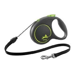 Inercinis pavadėlis šunims – Trixie Flexi Black Design, virvelinis pavadėlis, M, 5 m, (20 kg)