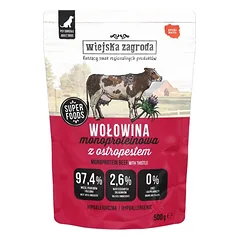 WIEJSKA ZAGRODA Monoproteinowa Wołowina 500 g – monoproteininis drėgnas ėdalas su jautiena šunims