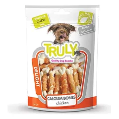 Truly Calcium Bones skanėstai šunims su vištiena, 5×90 g