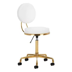 Activ H5 Gold White - auksinė kirpimo kėdė su aukščio reguliavimu, balta