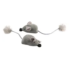Duvo+ Katzenspielzeug Cushy Mäuse mit Schwanz grau