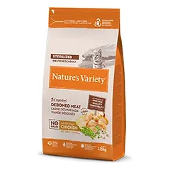 Nature’s Variety No Grain Sterilized Cat (vištiena) 1,25 kg