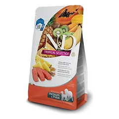 Farmina N&D Tropical Low Grain Adult M/L mažgraudžių sausas maistas šunims su lašiša, avižomis ir speltos kviečiais, 10 kg