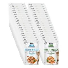 BRIT Care Fillets in Jelly Mix 48 x 85 g skonių: kalakutiena ir krevetės, tunas katėms