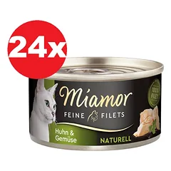 MIAMOR Feine Filets Naturell Chicken&Vegetables 24x80g vištiena su daržovėmis savame padaže