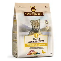 WOLFSBLUT Puppy Limited INGREDIENTS Wild Duck sausas maistas šuniukams su laukine antiena, 1 kg — 2 nuotrauka