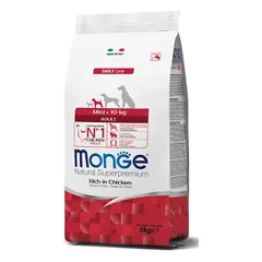 Monge Dry Dog Mini Adult sausas maistas mažų veislių šunims su vištiena, 3 kg