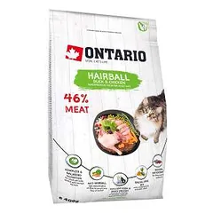 Sausas kačių maistas - Ontario kačių plaukų kamuoliukai, 400 g