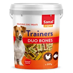 Sanal Dog Trainers Duo Bones skanėstai šunims su vištiena ir žuvim, 300g