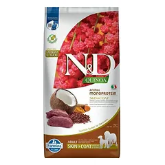 Farmina N&D Dog Quinoa Skin & Coat Medium & Maxi Adult su elniena, sausas maistas šunims 7 kg — 2 nuotrauka