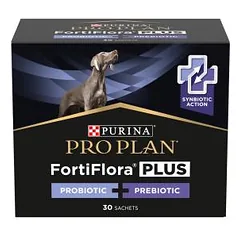 Purina Pro Plan FortiFlora Plus pašaro papildas suaugusiems šunims ir šuniukams su probiotikais ir prebiotikais, padedantis palaikyti sveiką žarnyno mikrobiomą, 30x2 g