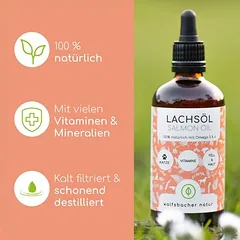 Wolfsbacher Natur lašišų aliejus katėms, 100 ml — 2 nuotrauka