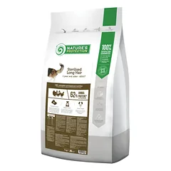 Nature's Protection suaugusių ilgaplaukių kačių sausas pašaras po sterilizacijos su paukštiena, 2 kg — 3 nuotrauka