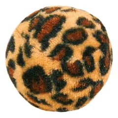Trixie Set Of Toy Balls With Leopard Print žaislas katėms, fliso kamuoliukai su garsu, 4 vnt., 4 cm — 2 nuotrauka