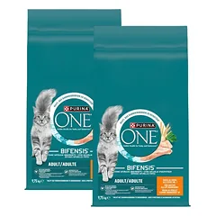 PURINA ONE Bifensis Suaugusių Kačių Vištiena ir Kvietys 19,5kg (2x9,75 kg) vištiena ir kviečiai, sausa kačių maistas