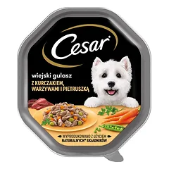 CESAR padėklas 150 g drėgno visaverčio pašaro suaugusiems šunims su vištiena, daržovėmis ir petražolėmis photo