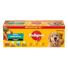 PEDIGREE Adult Vitality+ su daržovėmis padaže, 40 x 85 g drėgnas maistas suaugusiems šunims