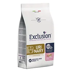 Exclusion Urinary sausas maistas vidutinių ir didelių veislių šunims su kiauliena, sorgų kruopos, ryžiai, M/L 2kg