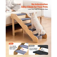 Mediniai laiptai augintiniams VEVOR ZD-25DOG03, 5 pakopų, 910 × 430 × 630 mm — 2 nuotrauka