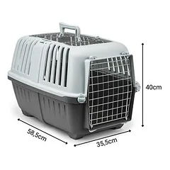 Lionto plastikinė transportavimo dėžė su metalinėmis durelėmis, B 35,5 x T 58,5 x H 40 cm — 2 nuotrauka