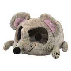 Trixie Lukas Cuddly Cave namelis katei su sizalio draskykle ir minkšta pagalvėle, pilka, 35 × 33 × 65 cm — 2 nuotrauka