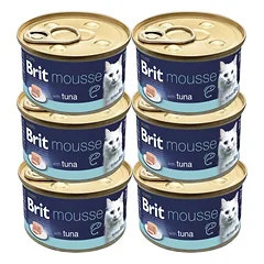BRIT Premium by Nature Cat Mousse with Tuna 6x85 g mus su tunu, drėgnas maistas katėms