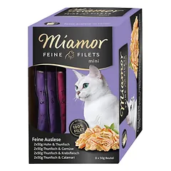 MIAMOR Feine Filets Mini Multibox in jelly 8 x 50 g vištienos ir tuno