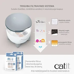 Automatinė gertuvė – fontanas Catit, 2,5l (rožinė) — 5 nuotrauka