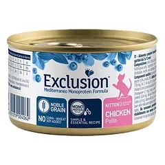 Exclusion Mediterraneo sausas maistas kačiukams su vištiena 6x85g